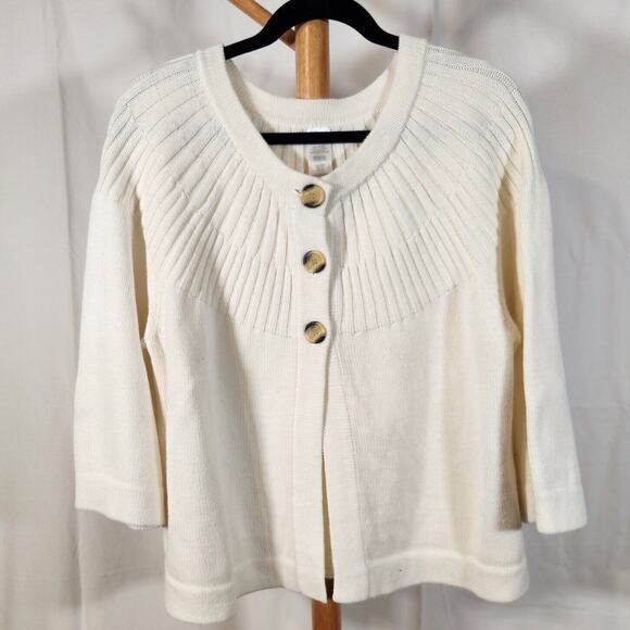 Avon Sweaters - AVON 1X $75 Cream Swing Cardigan Cotton Blend Y2K Soft Girl Plus Size